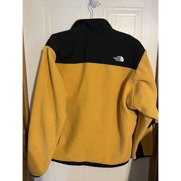 VTG 90s The North Face Denali Fleece Jacket Yellow Black Made in USA XL - Picture 8 of 16
